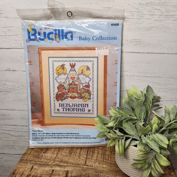 Bucilla‎ Needle Crafts Tepee Bears Cross Stich Kit Unopened - Picture 1 of 5